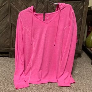 Livi Active Bright Pink V-Neck Hoodie